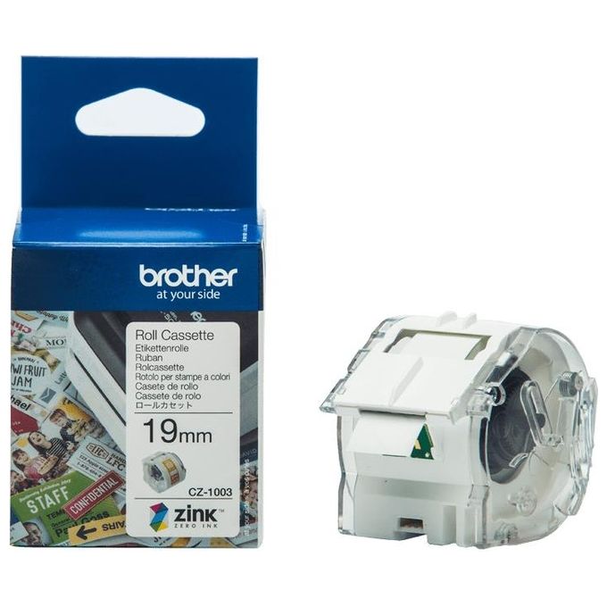 Brother CZ-1003 Nastro a Lunghezza Continua Originale Larghezza di 19mm per Stampante di Etichette a Colori VC-500W