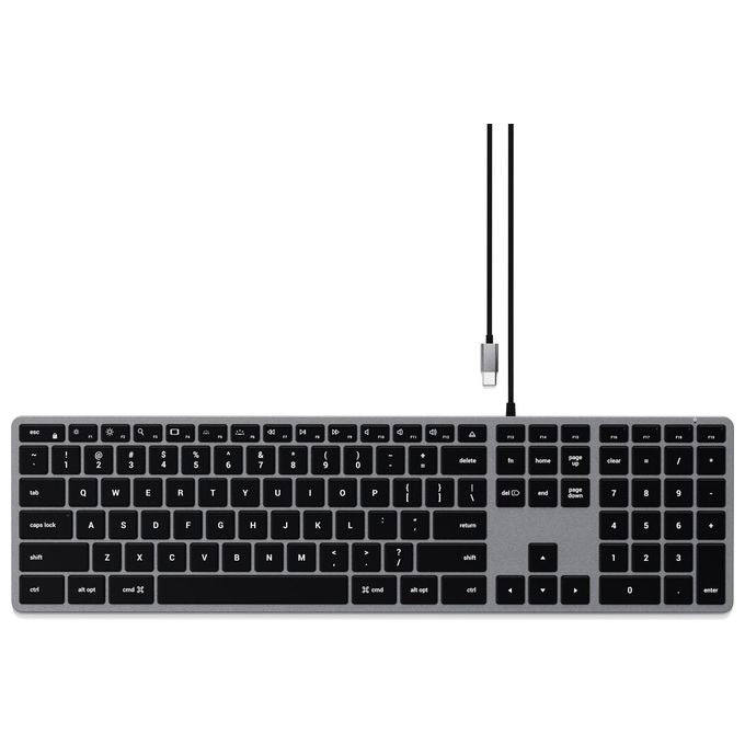 Satechi ST-UCSW3M-IT Slim W3 Tastiera Cablata USB-C QWERTY Italiano Retroilluminata colore Grigio