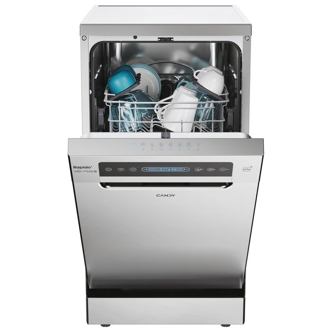 Candy CF0C7SB0FX Rapido' Lavastoviglie Libera Installazione 10 coperti Classe C 47 dB Wi-Fi 8 programmi (84.6x44.8x60.5 cm) colore Inox