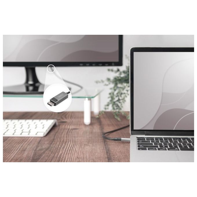 Digitus Cavo Adattatore Bidirezionale da Usb Tipo C a DisplayPort