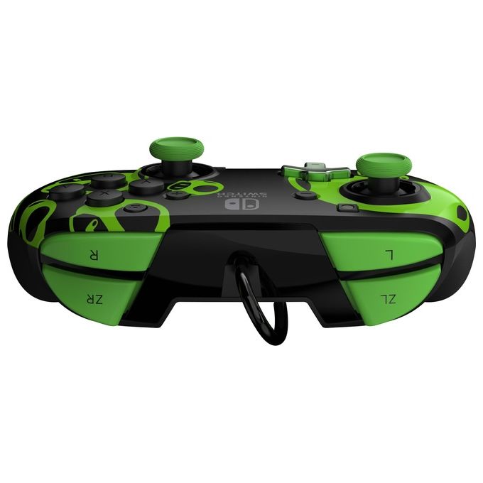 PDP 500-134-GID REMATCH: 1-Up Glow in the Dark Gamepad Cablato USB con Pulsanti Programmabili e Design Interchangeable colore Nero Verde