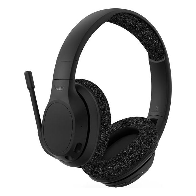 Belkin AUD005BTBLK Cuffie SoundForm Adapt Over-Ear Wireless con Cavo Bluetooth 5.2 Cancellazione Rumore Attivo 65h Autonomia USB-C colore Nero