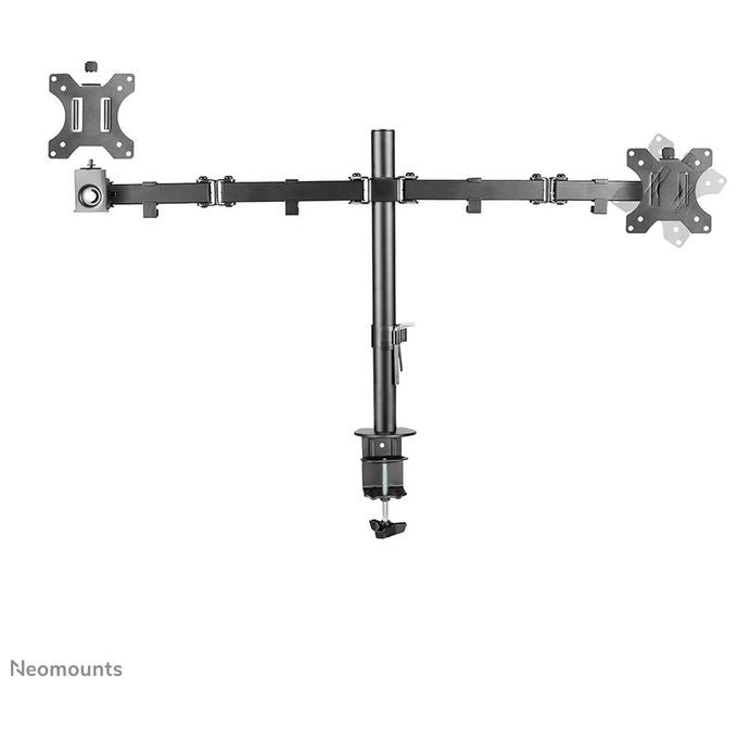 Neomounts FPMA-D550DBLACK Braccio per Monitor Doppio da Scrivania per Schermi 10-32 Pollici VESA 75x75 100x100 mm Regolabile Altezza Profondita' Inclinazione Rotazione Gestione Cavi colore Nero