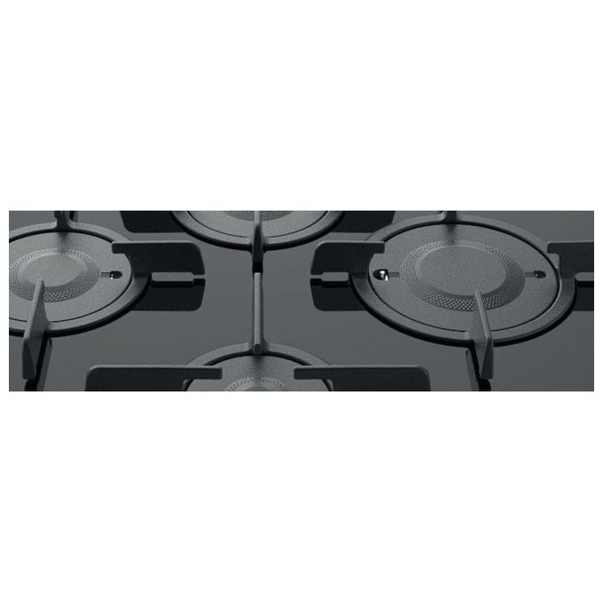Hotpoint Ariston FTGHG 641 D-HA(BK) Piano Cottura a Gas in Vetro Temperato 4 Fuochi Griglie in Ghisa 60 cm Nero