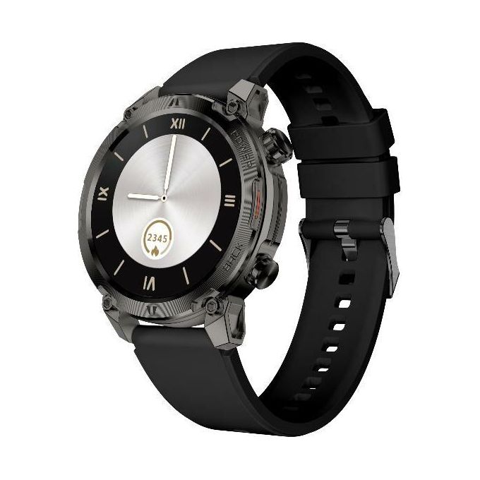 Nilox NXSWTRAILROUND Smartwatch 1.39'' 100+ Sport Cardiofrequenzimetro Ossigeno Notifiche 5 giorni autonomia colore Nero