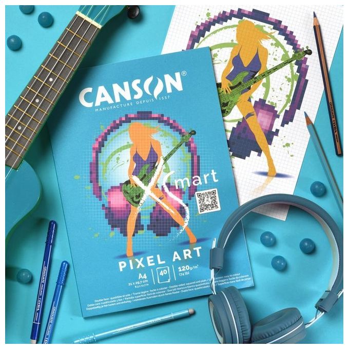 Canson Confezione 5 Carta Bianca Quadri 40 Fogli 120G-M2