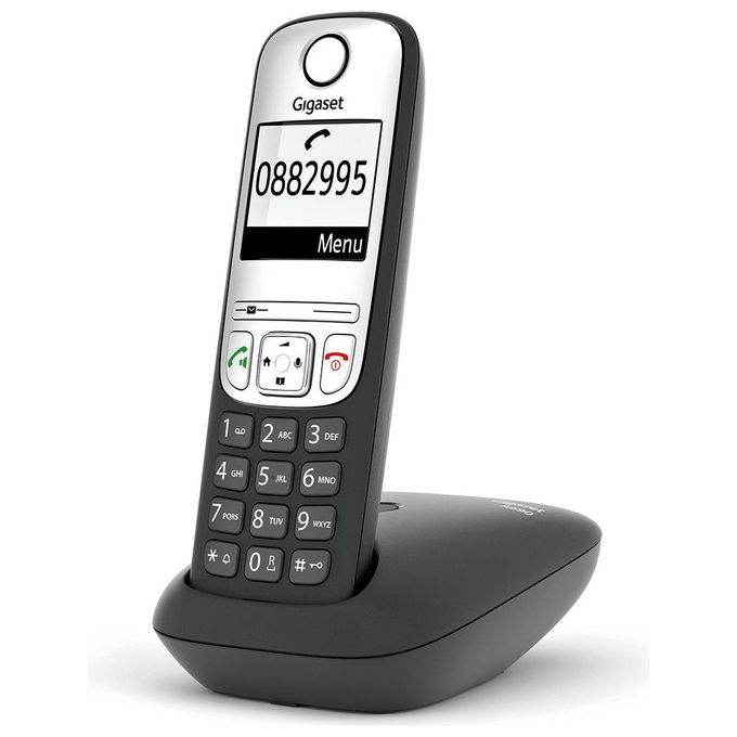 Gigaset S30852-H2810-B101 A690 Telefono Cordless Analogico con Vivavoce Identificatore di Chiamata Rubrica 100 Voci colore Nero