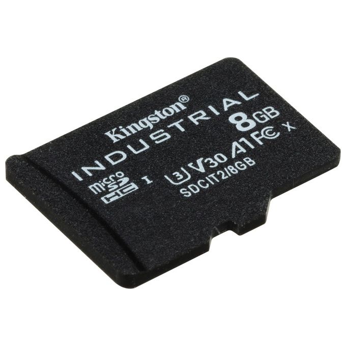 Kingston SDCIT2-8GB Industrial Scheda microSDHC 8GB C10 A1 pSLC UHS-I U3 V30 100MB-s con Adattatore SD colore Nero