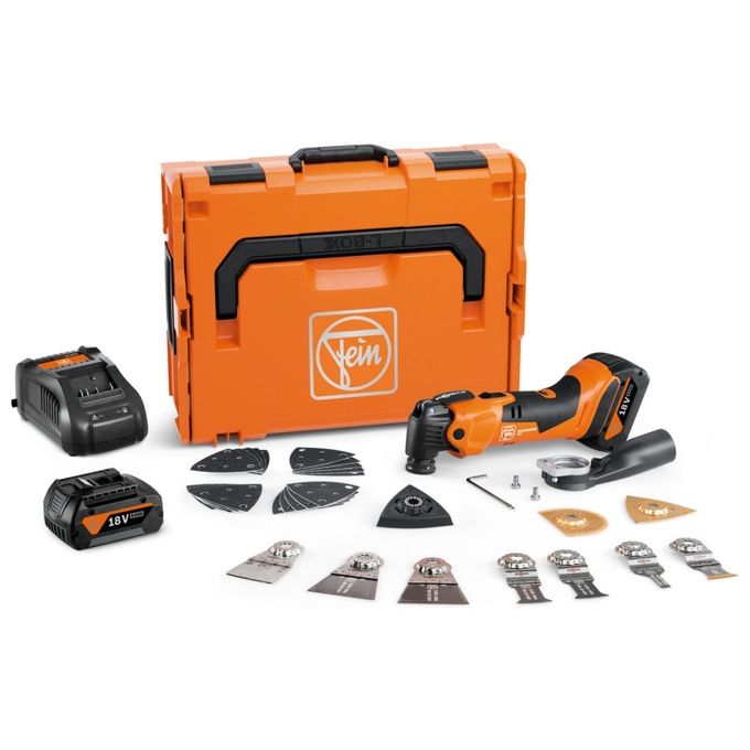 FEIN 71293861000 Multimaster AMM 500 Plus Top Utensile Multifunzione a Batteria 18V con Attacco StarlockPlus 2 Batterie 4Ah e Caricabatteria GAL 1880 AS colore Nero