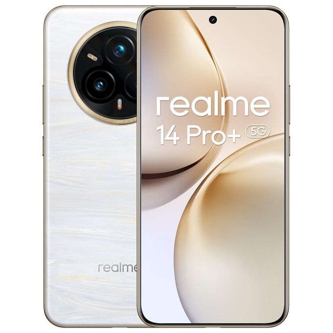 Realme 631011004926 14 Pro+ 5G Smartphone OLED 6.83'' 120Hz 12 GB 512 GB 6000 mAh 80W Ricarica Rapida colore Bianco