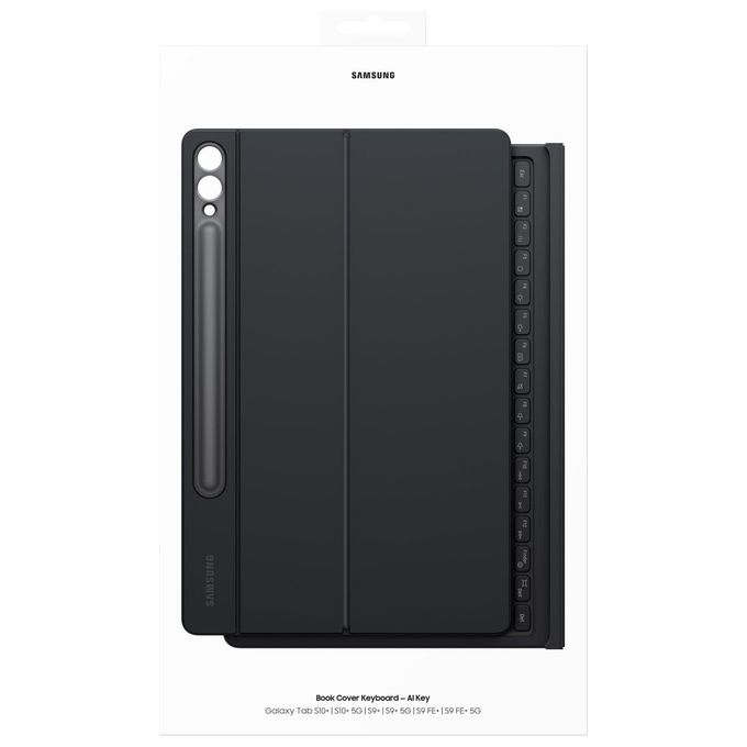 Samsung EF-DX825BBEGIT Book Cover Keyboard per Galaxy Tab S10+ S9+ S9 FE+ con Tastiera Italiana Touchpad 80 Tasti Nero