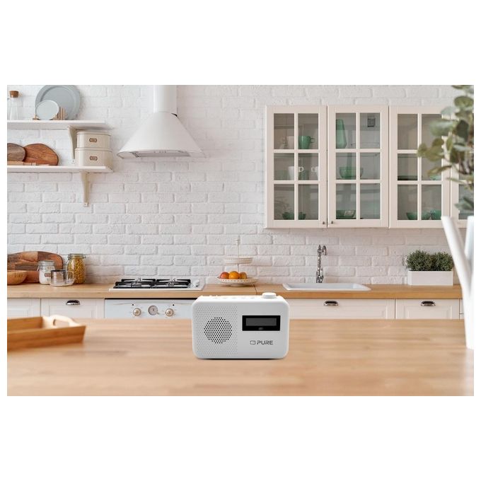 Pure 252518 Elan One2 Radio Portatile DAB+ FM Bluetooth 5.1 Display LCD 10 Tasti Memoria colore Bianco