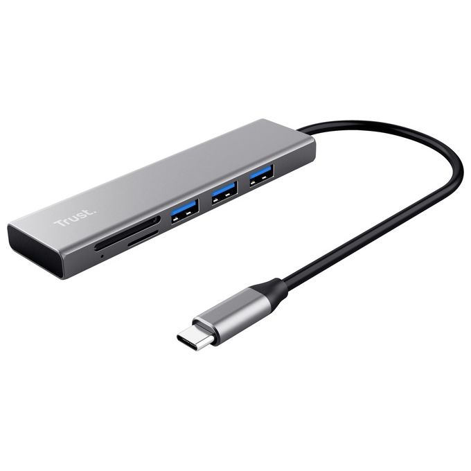 Trust Halyx Lettore di Schede Rapido Usb-C Hub e Card Reader