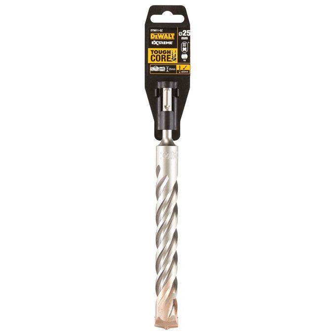 Dewalt DT9611-QZ Extreme SDS Plus Punta per Trapano a Martello 2 Taglienti Carburo 25 mm Lunghezza 250 mm