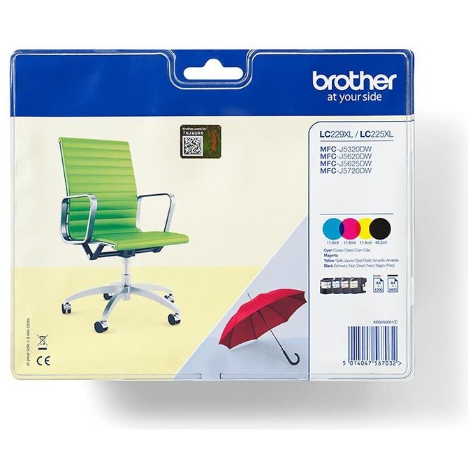Brother Cartucca Ink-jet Lc229xl Valbp kit 4 cart per Multifunzione-j5320dw-j5620dw-j5720dw