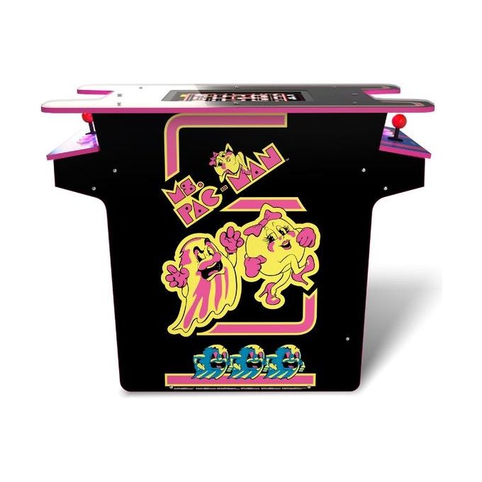 Arcade1up MSP-H-01241 Ms Pac-Man Head to Head Tavolo Cabinato Arcade Console Retrogaming Schermo LCD 17'' 12 Giochi colore Nero