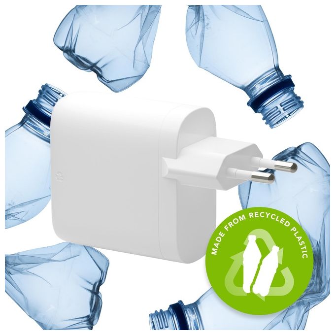 Dbramante1928 CI65EUWH7100 re-charge Caricabatterie da Parete 65 W USB-C e USB-A colore Bianco