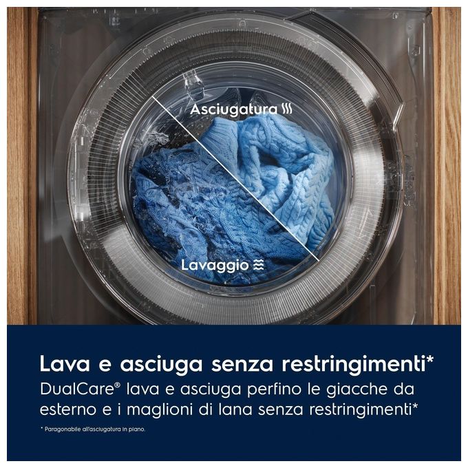 Electrolux EW7W285W SteamCare 700 Lavasciuga Frontale 8-5 Kg 1400 rpm Classe D SteamRefresh DualCare SensiCare+ (85x60x60 cm) colore Bianco