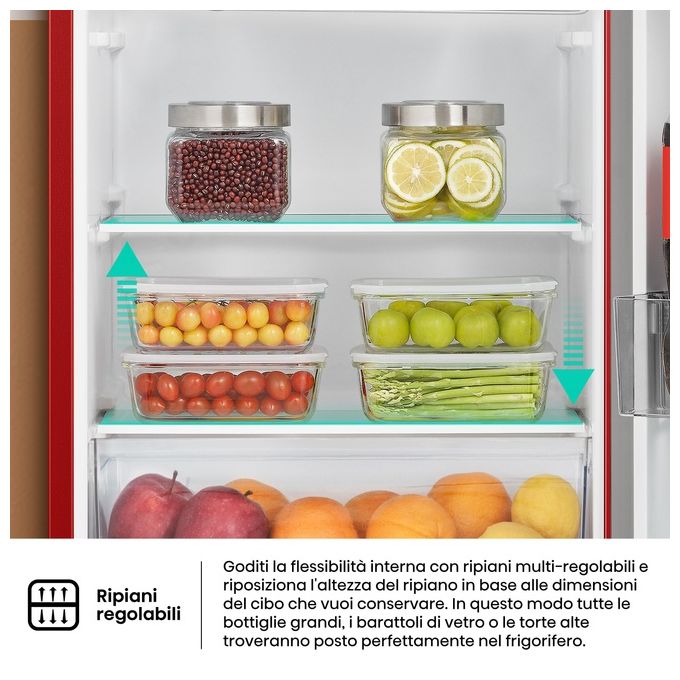 Hisense RR220D4ERE Frigorifero Monoporta 165 L 126.5 cm Classe E 37 dB Congelatore 4 Stelle LED colore Rosso