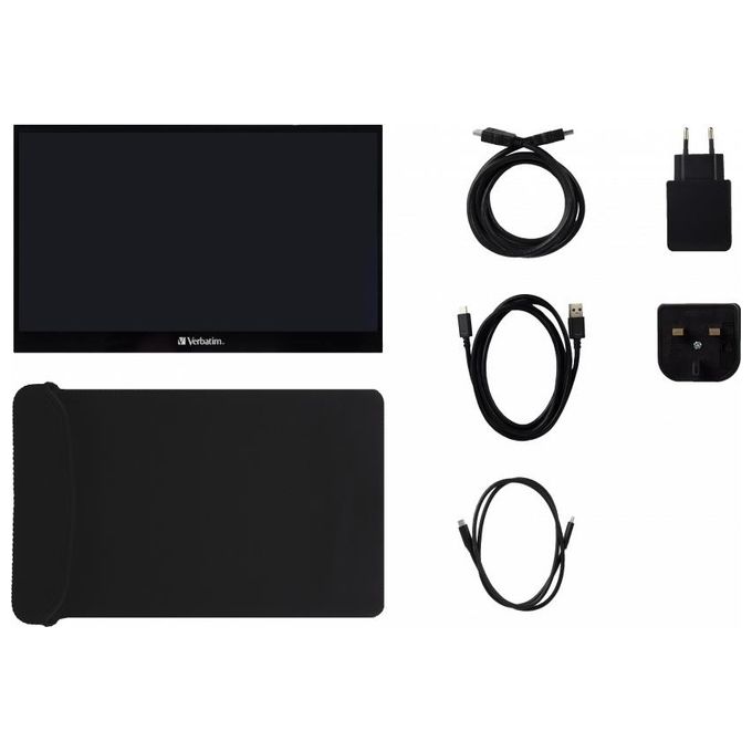 Verbatim 49593 PMT-17 Monitor Portatile Touch 17,3'' Full HD IPS LCD AMD FreeSync Altoparlanti colore Nero