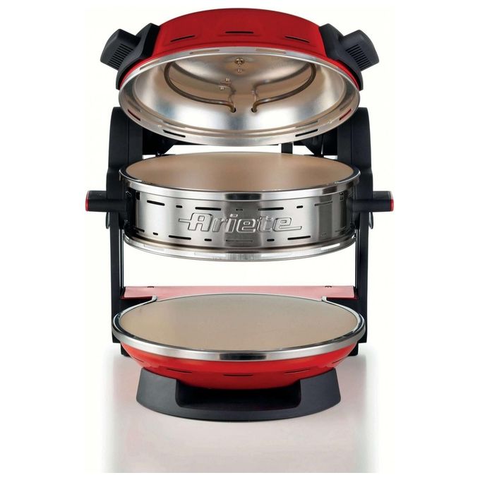 Ariete 927 Pizzeria Forno Pizza Doppio 2300 W 2 Pietre Refrattarie 32 cm 400°C 5 Livelli di Cottura colore Rosso