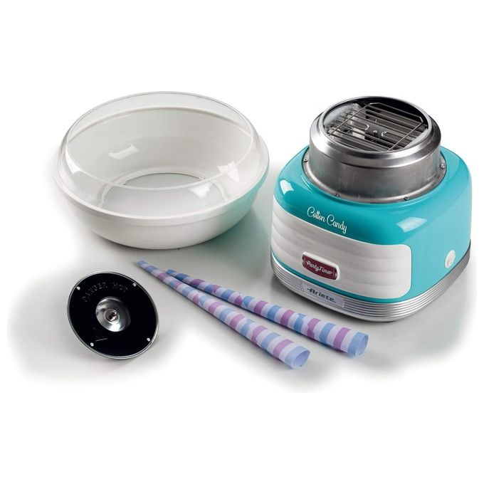 Ariete 2973B Cotton Candy Party Time Macchina per Zucchero Filato 500W 4 Coni Inclusi colore Azzurro