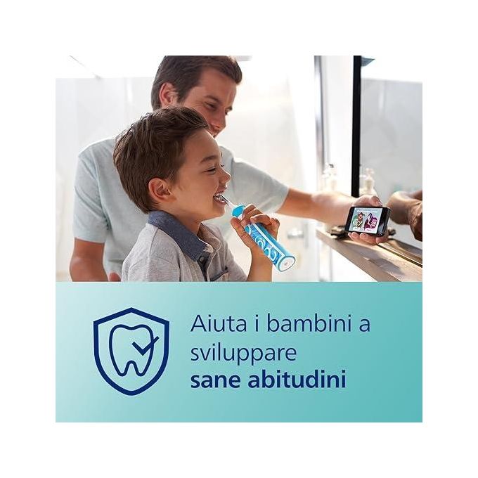 Philips HX6322-04 Sonicare for Kids Spazzolino Elettrico Sonico Ricaricabile con App Bianco