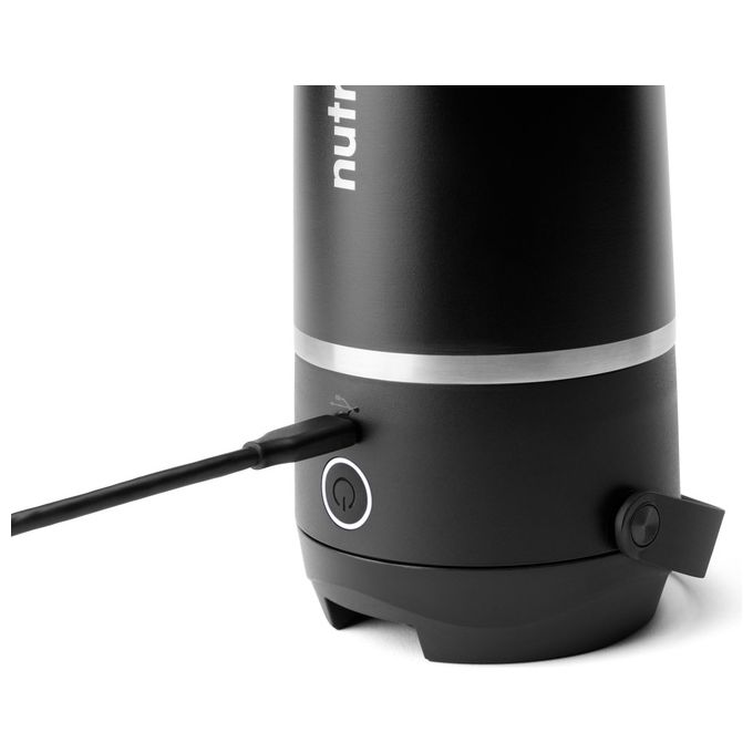 NutriBullet NBP016B Flip Frullatore Portatile Tazza Isolante 590 ml Ricarica USB-C Acciaio Inox colore Nero