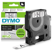Dymo Nastro D1 12mmx7m Nero Bianc