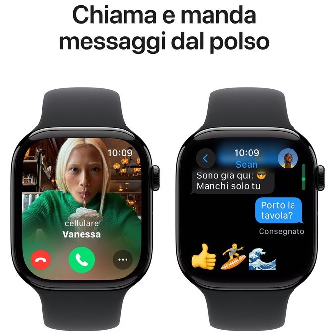 Apple MWWP3QL-A Watch Series 10 Smartwatch GPS 46mm Alluminio 64GB Wi-Fi NFC watchOS 11 colore Nero