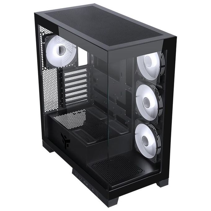 Itek ITGCASB45B SHOWBUI PC Case Tower Gaming ATX 4 Ventole ARGB 12cm 2xUSB3 Type-C Pannello Vetro Temperato colore Nero