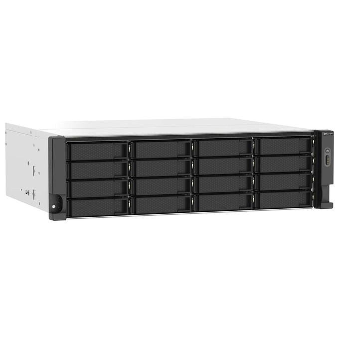 QNAP TS-1673AU-RP-16G TS-1673AU-RP Server NAS 16 Bays AMD Ryzen V1500B 16 GB DDR4 2x 2.5GbE RAID Supportato colore Nero Grigio