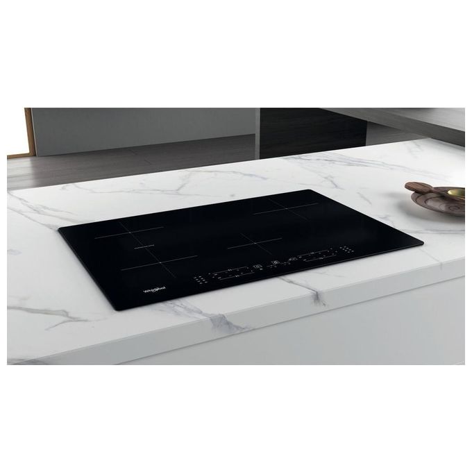 Whirlpool WB B4877 NE Piano cottura Induzione 77 cm 4 Zone ConnexionZone Booster Touch Control 6° Senso colore Nero