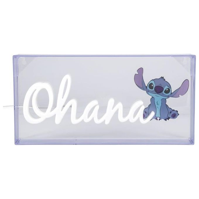 Paladone PP12800LSVN Lampada LED Neon Disney Stitch Ohana Alimentazione USB Luce Blu 30 cm colore Blu
