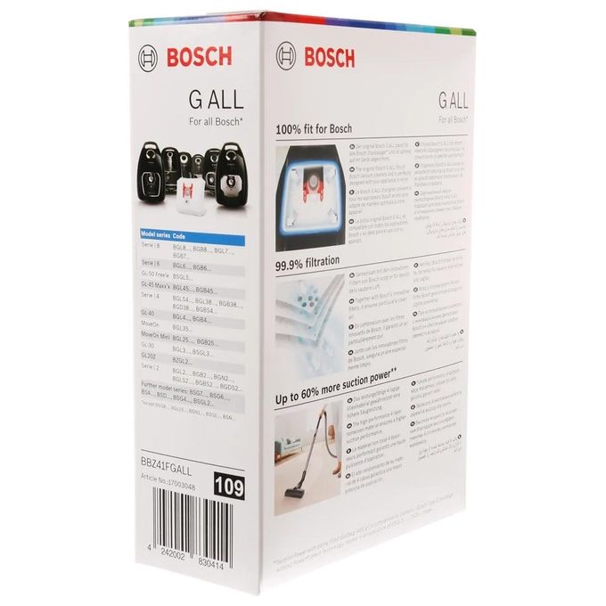 Siemens Sacchetti Aspirapolvere Cilindro Bianco 4pz Compatibili Bosch