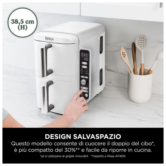 Ninja SL400EUWH Friggitrice ad aria 9.5 L 2470 W 6 programmi Display incluso colore Bianco