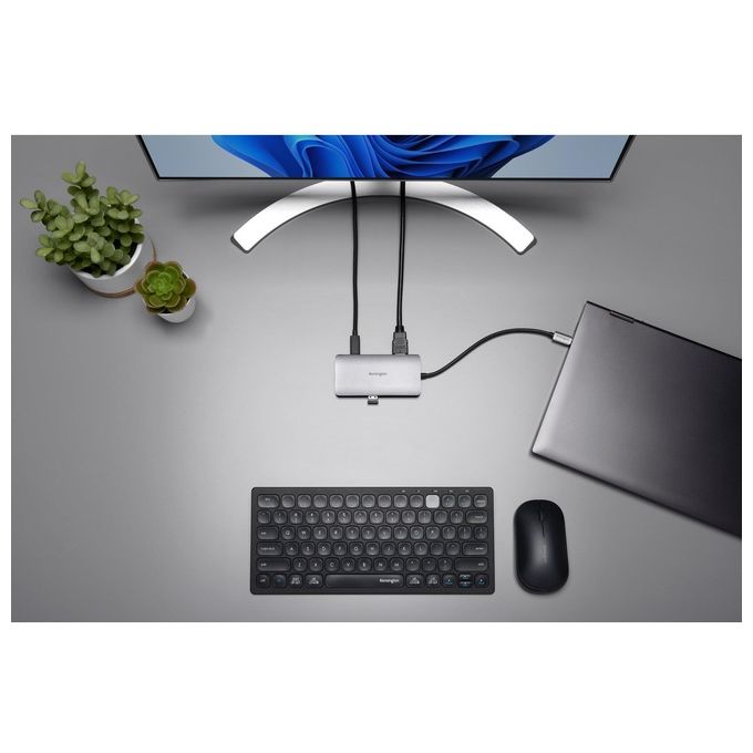 Kensington K33820WW UH1400P Hub USB-C 8 in 1 Portatile 4K 60Hz Power Delivery 85W Ethernet SD microSD colore Nero
