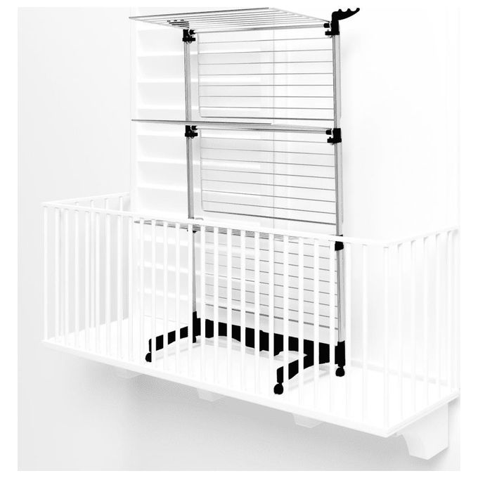 Colombo Stendibiancheria Vertical 40 In Alluminio Modulabile Con Porta Grucce Antiruggine Per Spazio Efficiente