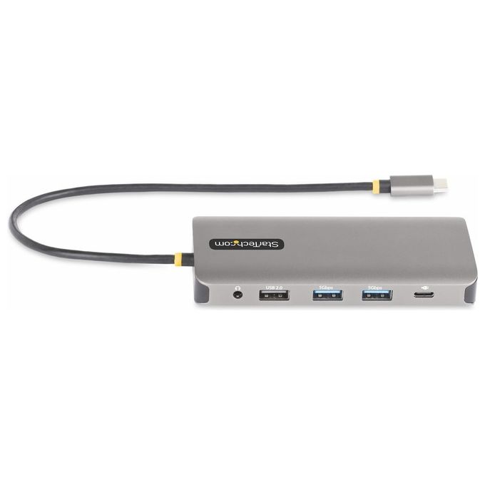 StarTech 154B-USBC-MULTIPORT Adattatore multiporta USB-C Triplo 4K 2x DisplayPort 1.4 HDMI 2.0b 4x USB-A 100W PD GbE Lettore SD MicroSD colore Grigio