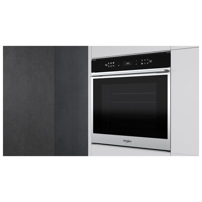 Whirlpool W7OM44S1P Forno Elettrico Multifunzione da Incasso Autopulente Pirolitico Capacita' 73 Litri Classe energetica A+ Tecnologia Sesto Senso Ready2cook Cook4 Cook3 8 Funzioni 60 cm Nero