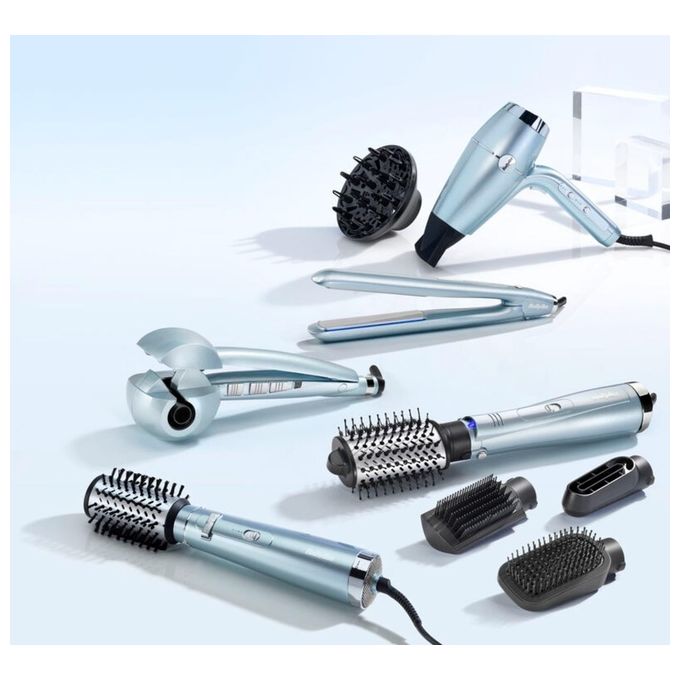 BaByliss C1700E Hydro Fusion Spazzola ad Aria Calda Rivestimento Ceramico 3 Temperature 190°C 230°C Cavo 2,8 m colore Blu
