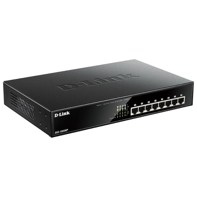 D-Link DGS 1008MP Switch unmanaged montabile su rack PoE