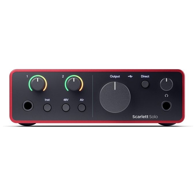 Focusrite MOSC0032 Scarlett Solo 4th Gen Interfaccia Audio USB-C 2 In 2 Out 24bit 192kHz 1 Preamplificatore colore Rosso e Nero
