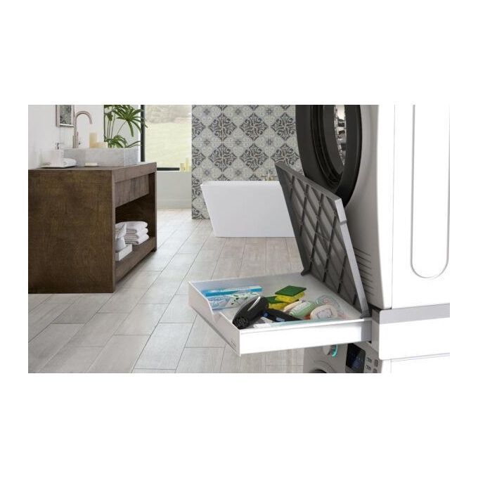 Meliconi DUO Torre Duo Kit di Sovrapposizione con Ripiano e Cassetto per Lavatrice e Asciugatrice colore Bianco