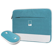 Pantone PT-BGMS001G1 Bundle Custodia Sleeve Porta PC 15.6'' e Mouse Wireless Poliestere colore Azzurro