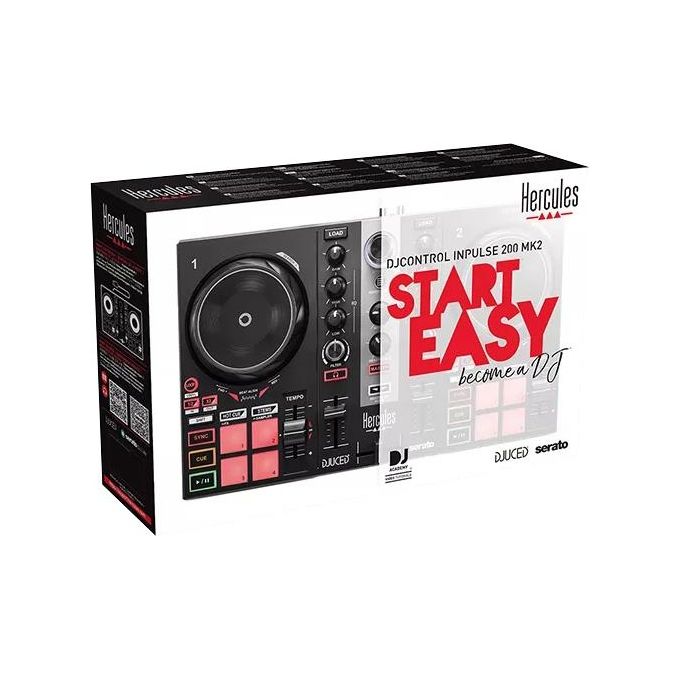 Hercules INPULSE200MK2 DJControl Inpulse 200 MK2 Controller DJ USB MIDI 2 Canali 8 Pad Serato DJ Lite DJUCED