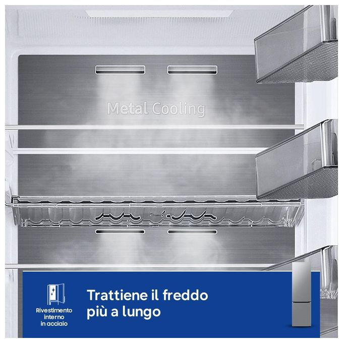 Samsung RB38C7AGWS9-EF Frigorifero Combinato 387 L 203 cm Classe A 29 dB No Frost Twin Cooling Wi-Fi colore Silver