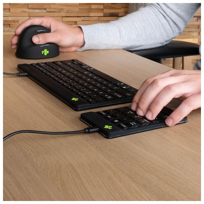 R Go Tools RGOCONMWDBL Tastierino Numerico USB Ergonomico Ultra Sottile con Indicatore di Pausa LED Colore Nero