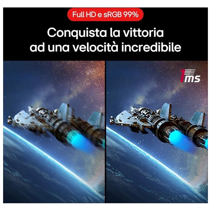 LG 27GS60QN UltraGear Monitor Gaming Curvo 27'' Quad HD 2560x1440 180Hz 1ms AMD FreeSync HDR10 colore Nero