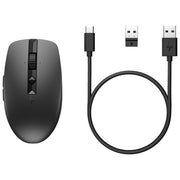 HP 6E6F2AA#ABB Mouse Silenzioso Ricaricabile 710 Wireless RF + Bluetooth 3000 DPI 7 Tasti Programmabili USB-C colore Nero